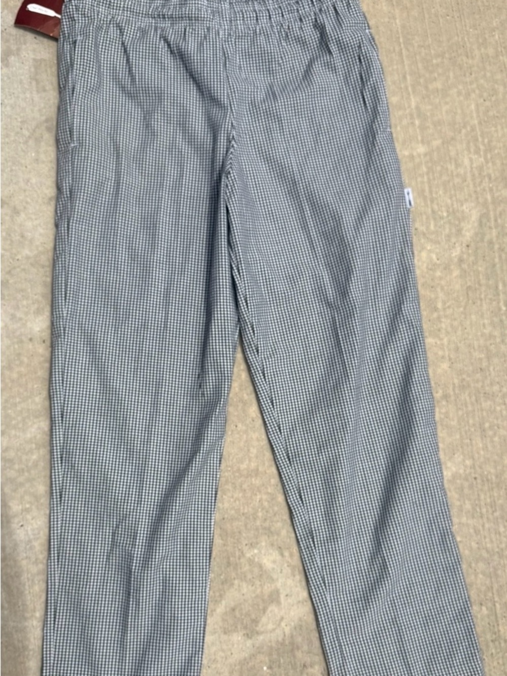 Chef Works Baggies Checkered Baggy Chef Pants Drawstring Elastic Waist Men’s NWT
